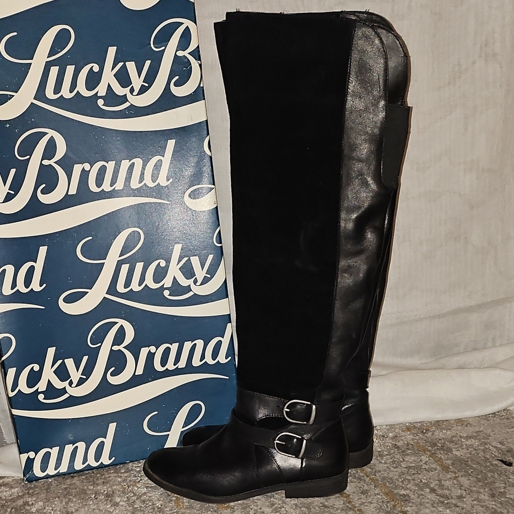 Lucky Brand Zosha Over the Knee Black Boots Size 8 - Picture 5 of 16